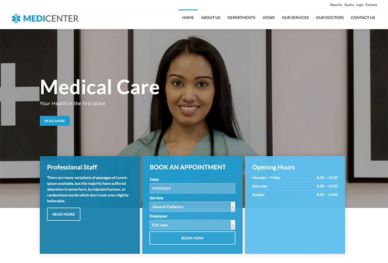 MediCenter Template Blue Version