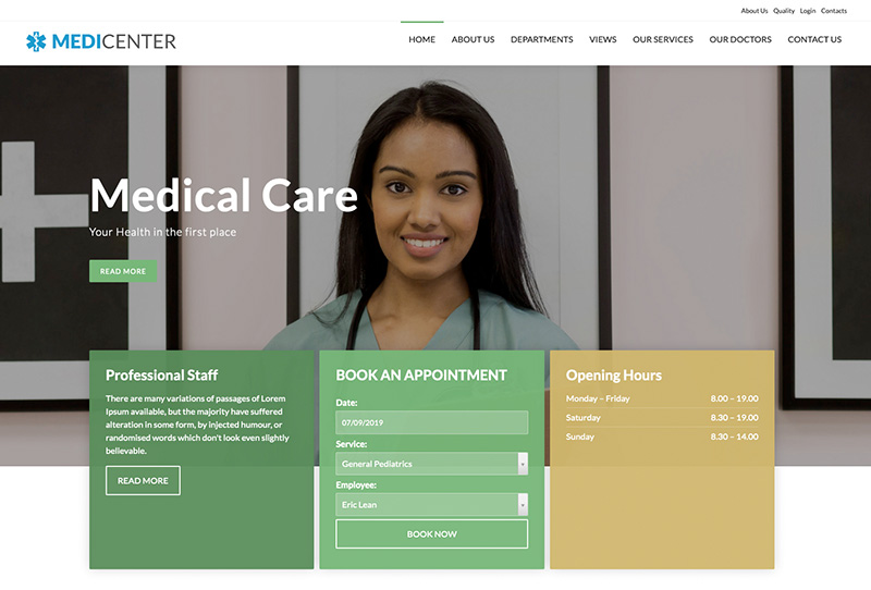 MediCenter Template Green Version