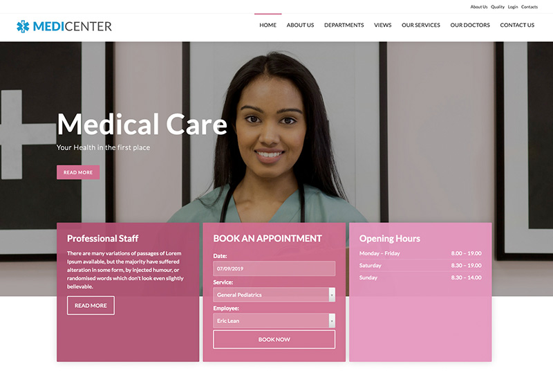 MediCenter Template Pink Version