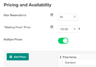 Multiple Prices: drag and drop the multiple prices for a custom ordering position