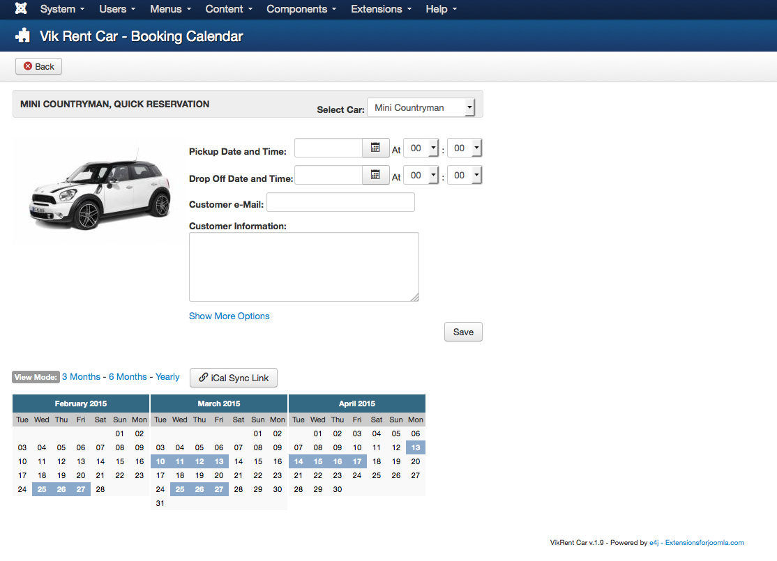 Car Rental & Vehicles Component for Joomla Vik Rent Car