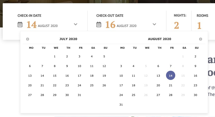 Calendar Restriction Hotel Booking on Joomla