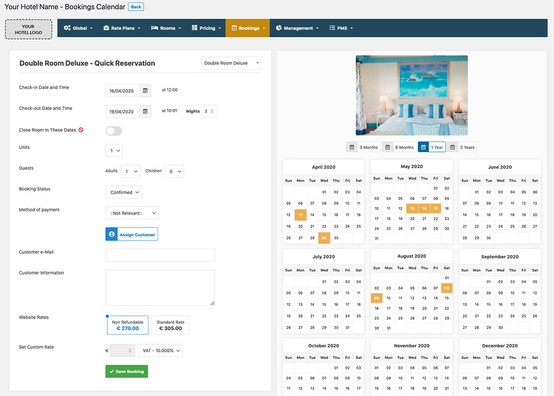 Manual Reservations in the Vik Booking extension