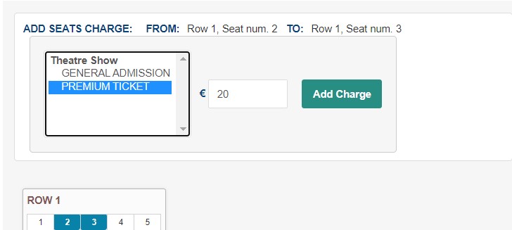 Vik Events -  Manage Seats Charges 