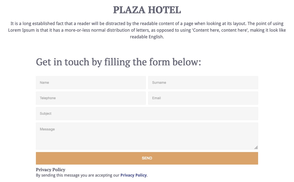 Template Plaza - Contact Us Form