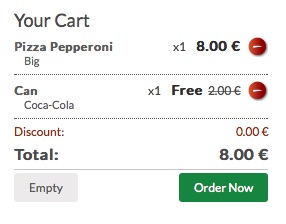 VikRestaurants - Free Item with Combination Deal Result