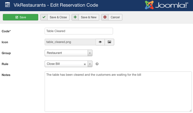 VikRestaurants - Reservation Code Management